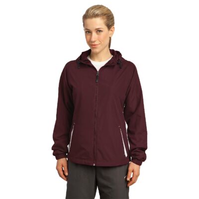 Ladies Colorblock Hooded Raglan Jacket Thumbnail