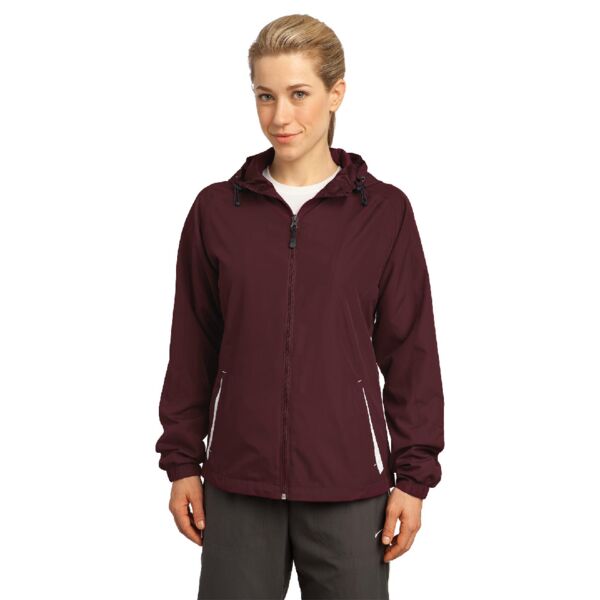 Ladies Colorblock Hooded Raglan Jacket Thumbnail