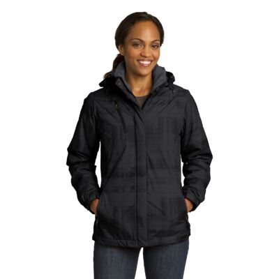 Ladies Brushstroke Print Insulated Jacket Thumbnail
