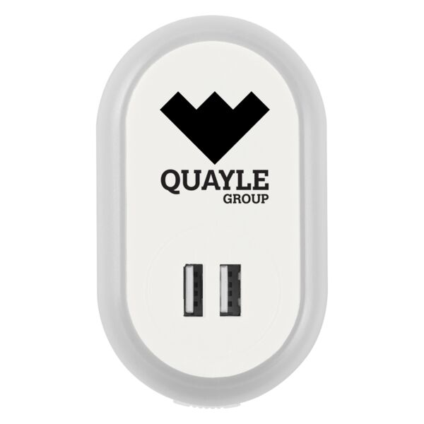 Nightlight A/C Adapter with Dual USB Ports Thumbnail